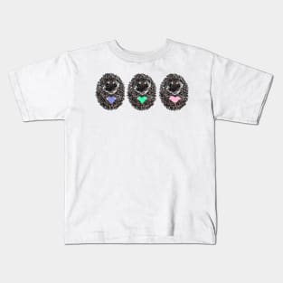 Three Little Hedgehogs with Hearts Kids T-Shirt